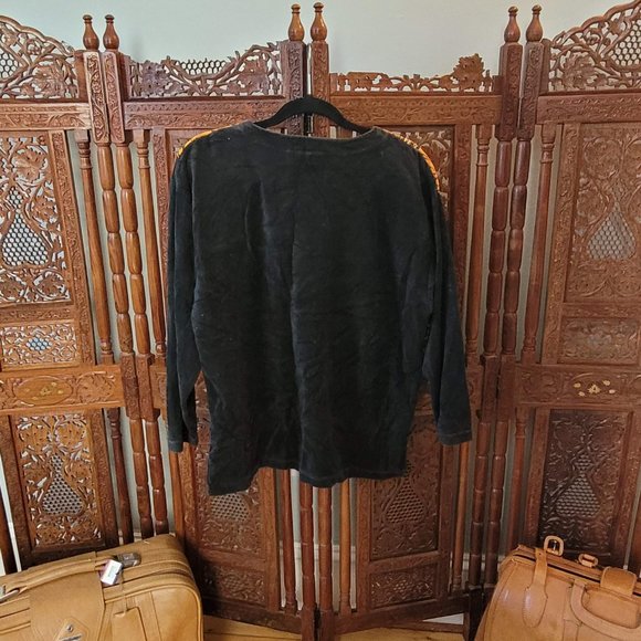 Vintage Tiger Striped Velvety Long Sleeve Top - Picture 4 of 4